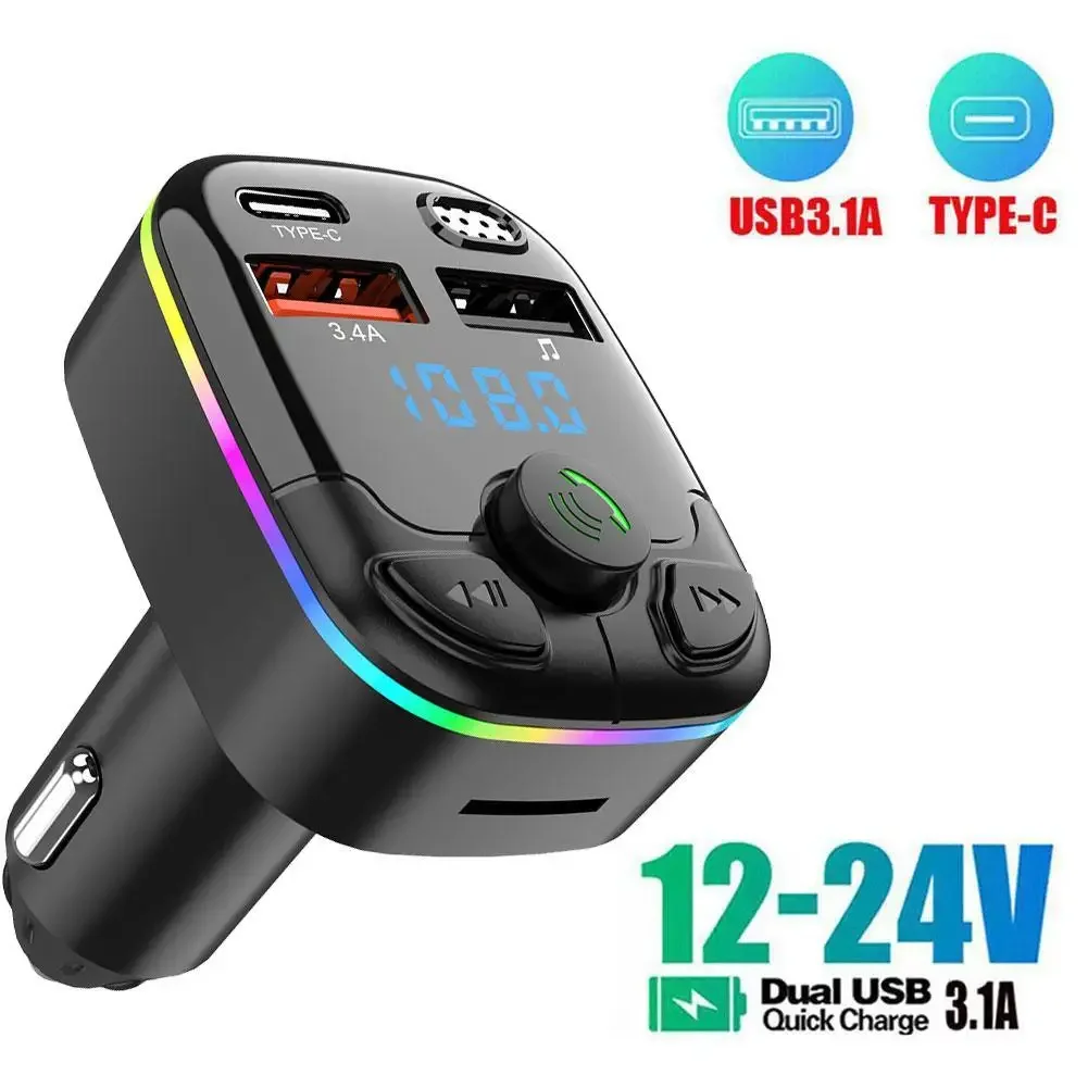 Wireless Car Charger - Car Wireless FM Transmitter Adapter Dual