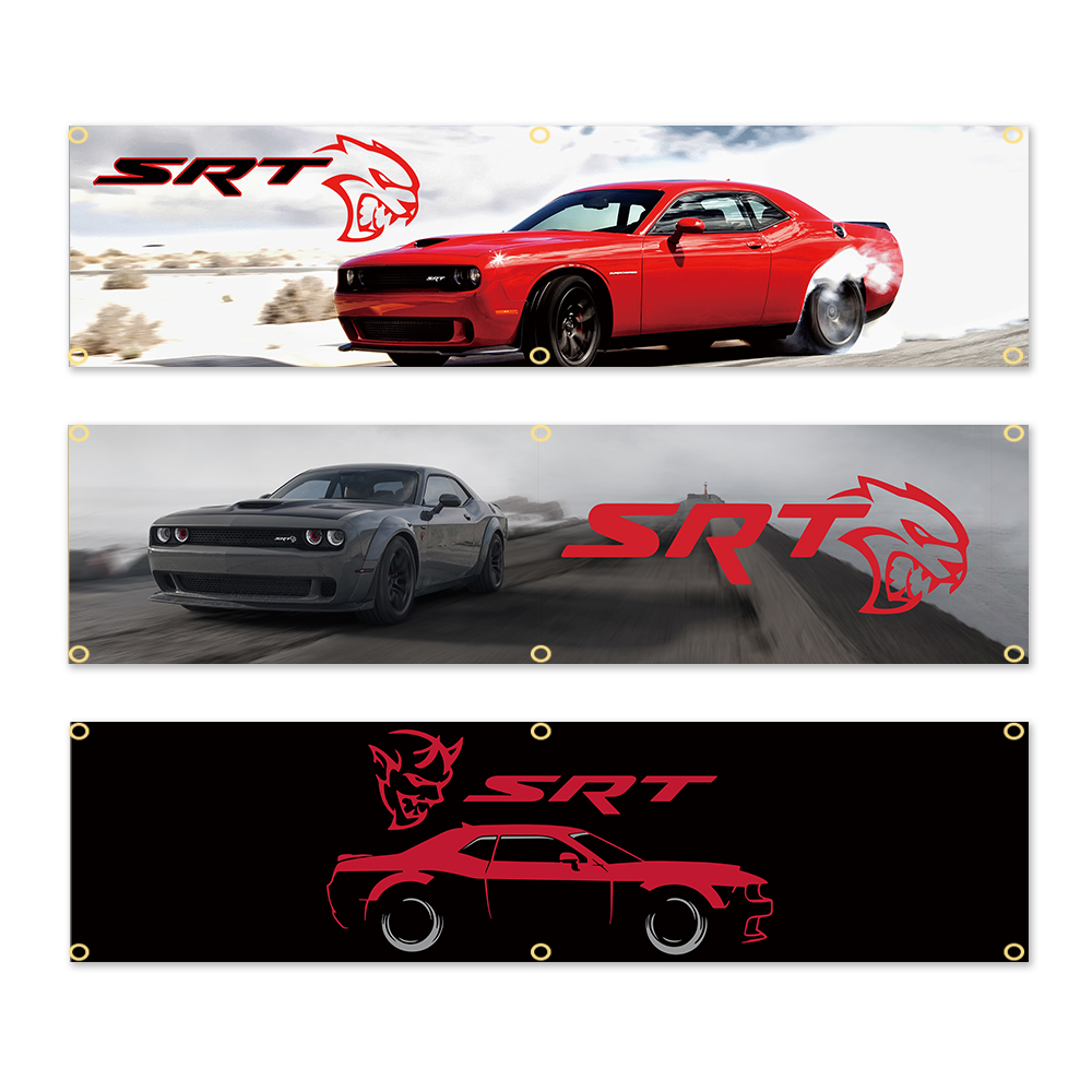 Car Accessories Banner - 60x240cm SRT Style Muscle Car Garage