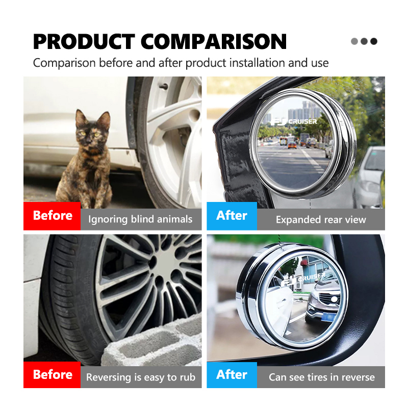For Toyota Adjustable Car 360° - Car Blind Spot Mirror recension och pris