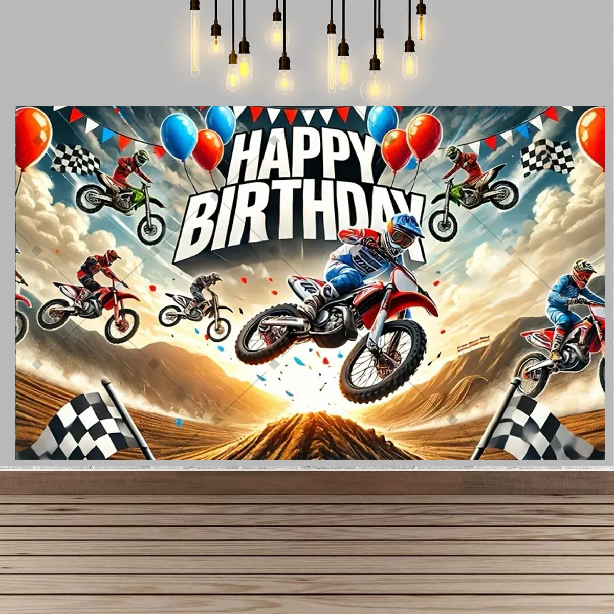 Motocross Dirt Bike Party Back - Car Accessories Banner recension och pris