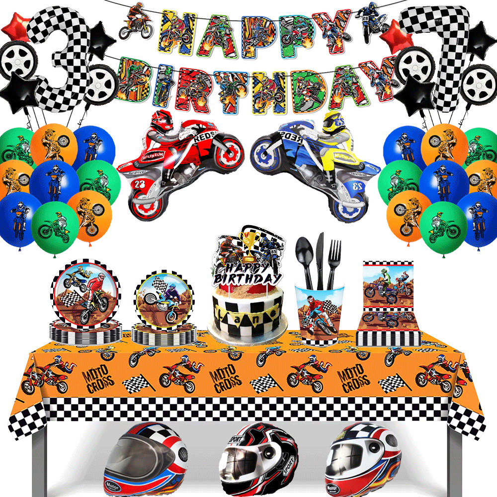 Motorcycle Theme Happy Birthda - Car Accessories Banner recension och pris