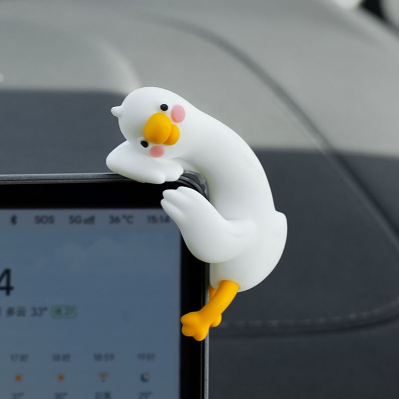 Cute Cartoon White Duck Car Di - Car Accessories Interior recension och pris