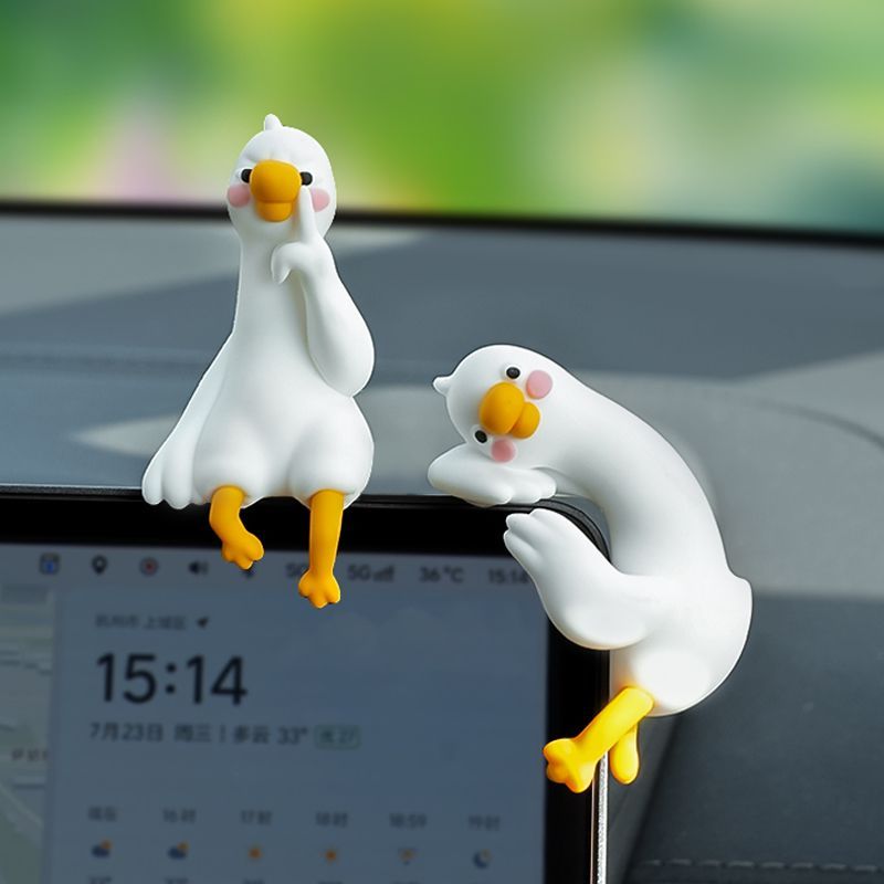Cute Cartoon White Duck Car Di - Car Accessories Interior recension och pris