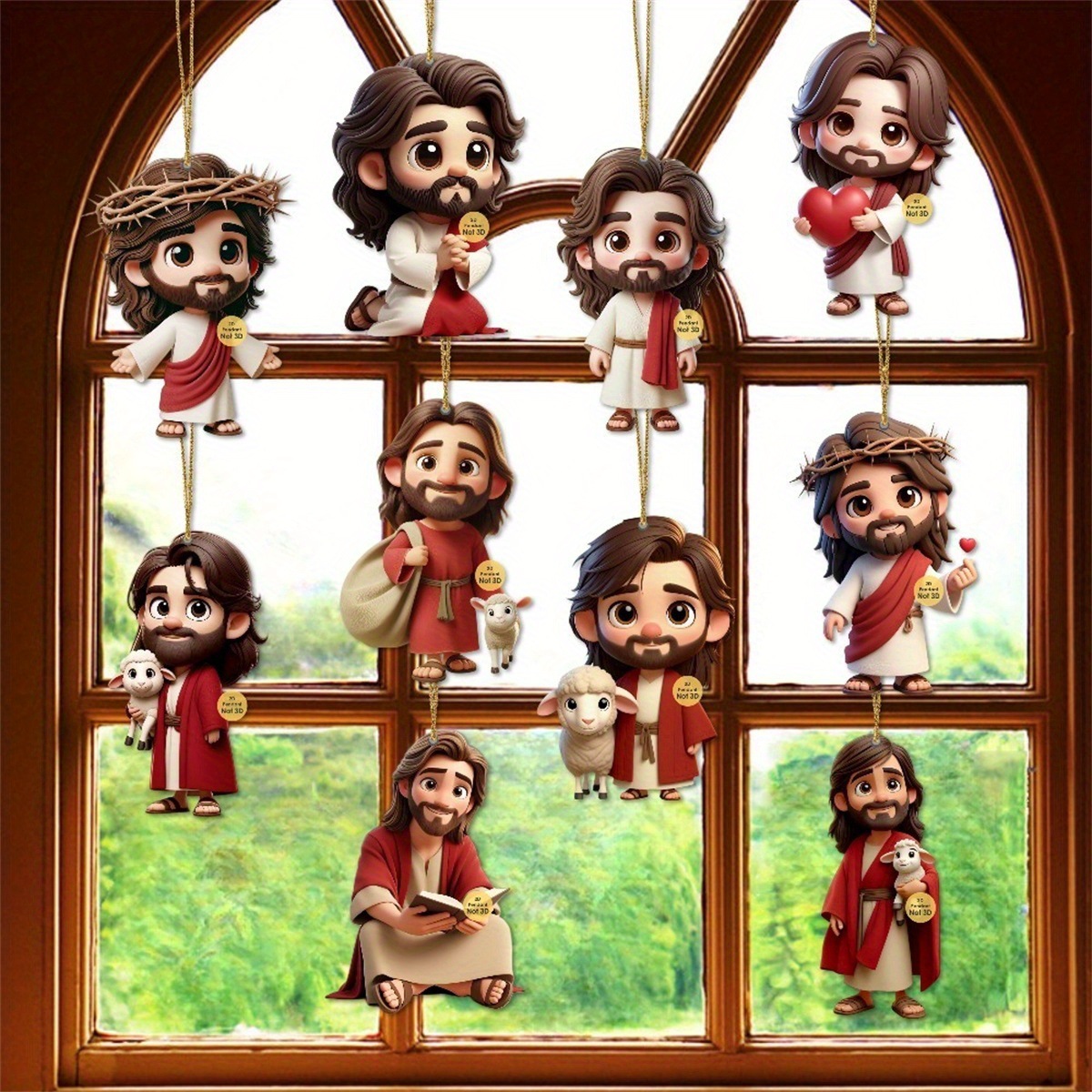10PCS Jesus Car Ornament 2D Ac - Car Blind Spot Mirror recension och pris