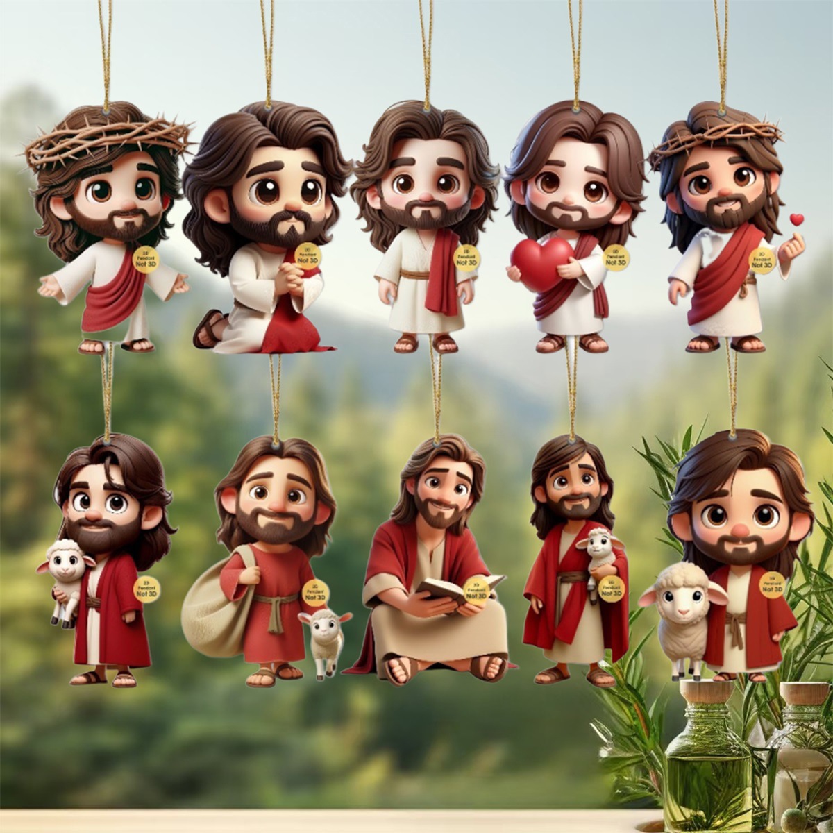 10PCS Jesus Car Ornament 2D Ac - Car Blind Spot Mirror recension och pris
