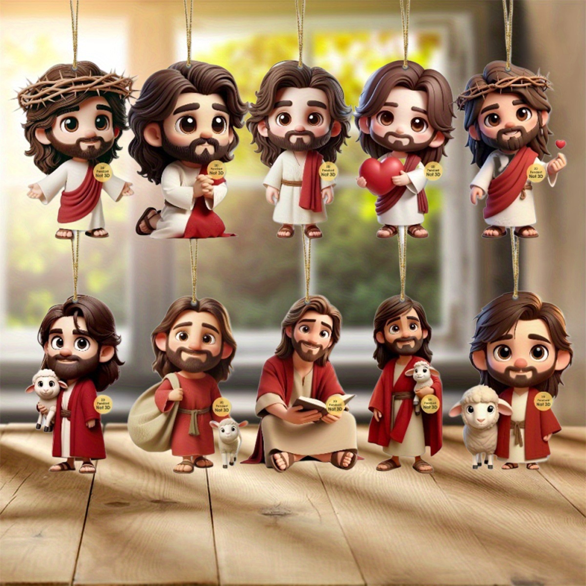 10PCS Jesus Car Ornament 2D Ac - Car Blind Spot Mirror recension och pris