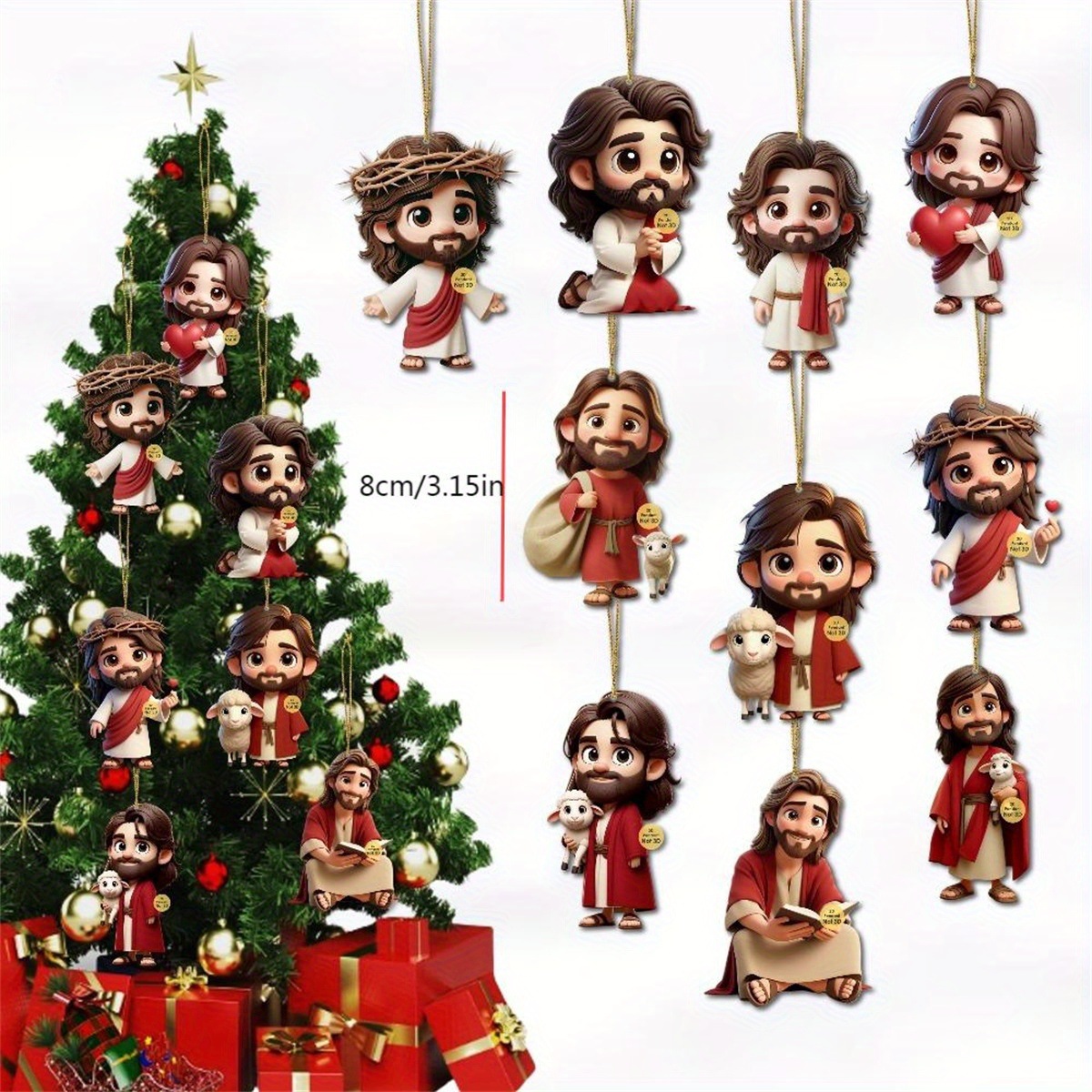 10PCS Jesus Car Ornament 2D Ac - Car Blind Spot Mirror recension och pris