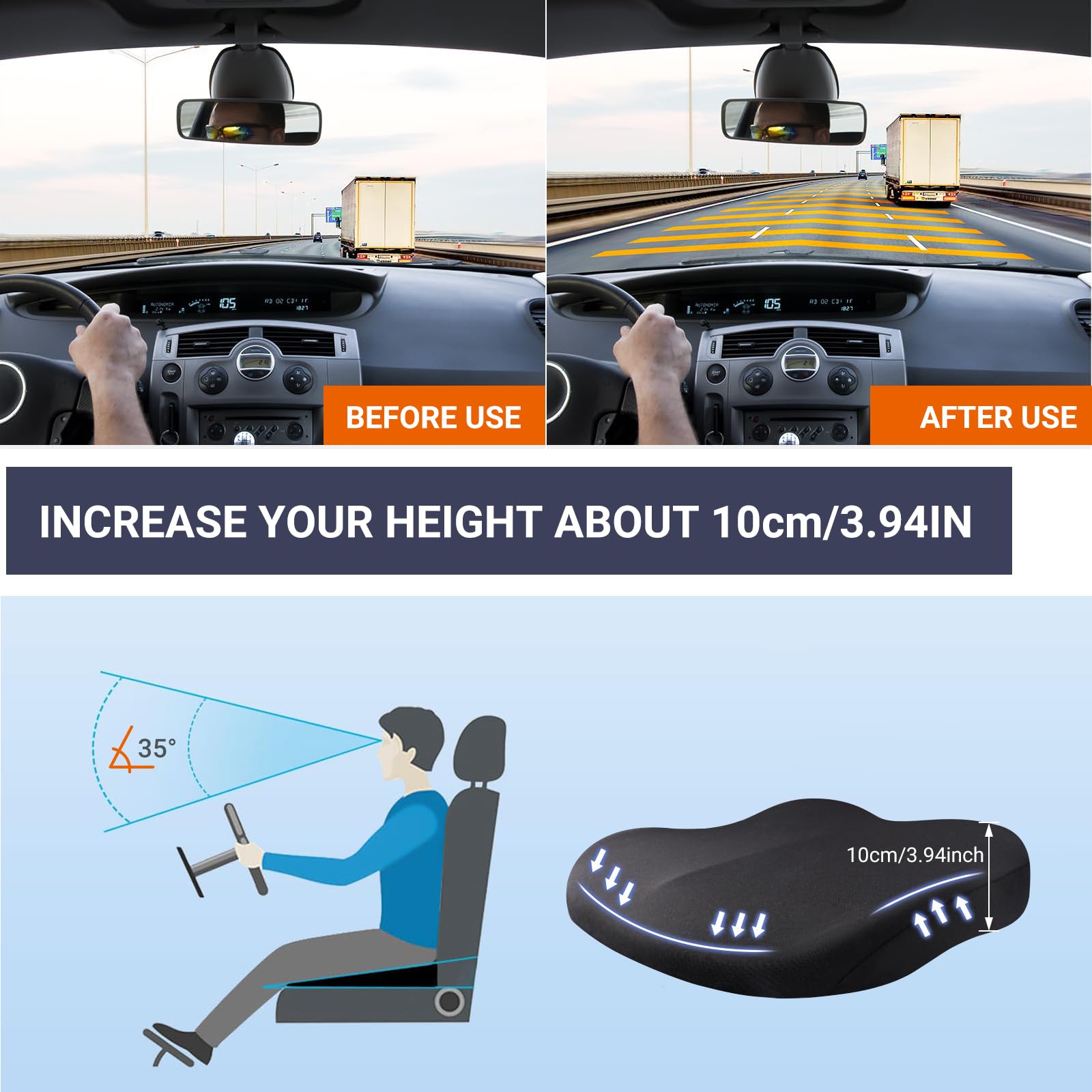 1pc Memory Foam Slow Rebound S - Car Seat Cushion Memory Foam recension och pris