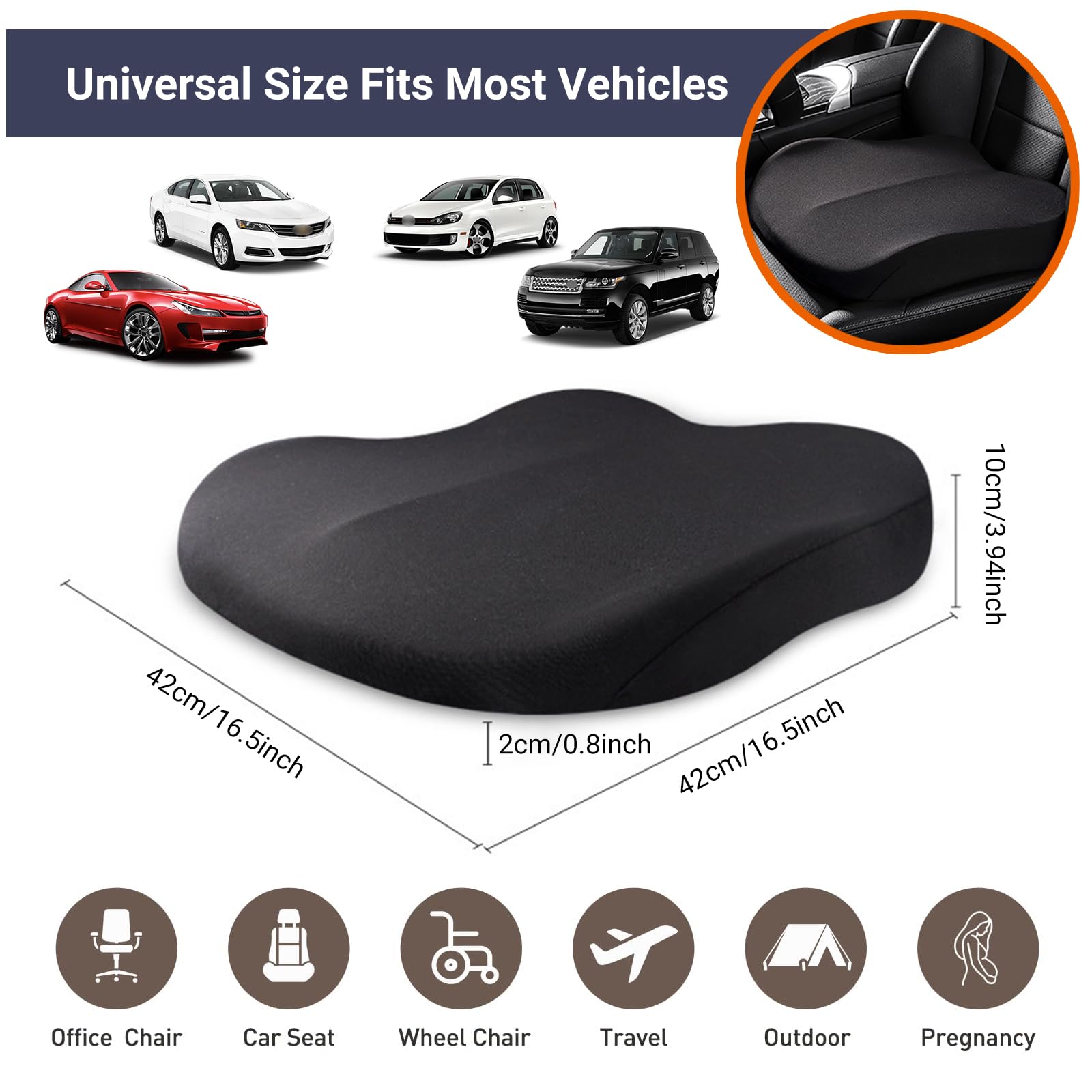 1pc Memory Foam Slow Rebound S - Car Seat Cushion Memory Foam recension och pris