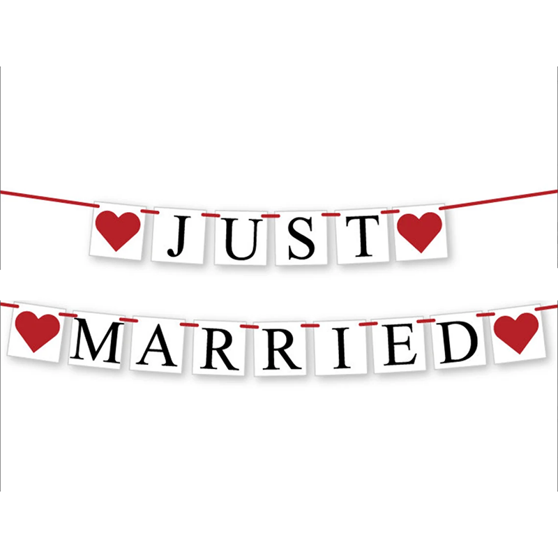JUST MARRIED Wedding Banner Se - Car Accessories Banner recension och pris