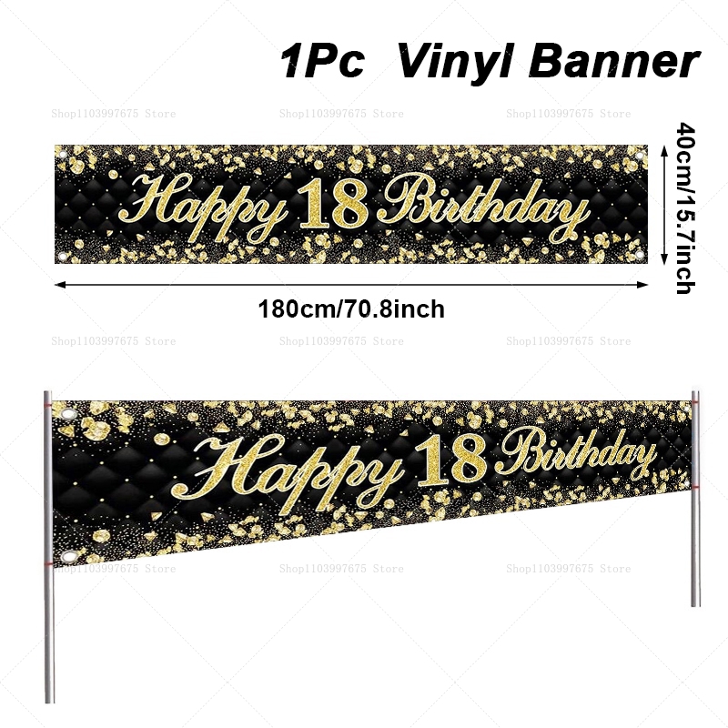 Happy 18th Birthday Banner Dec - Car Accessories Banner recension och pris