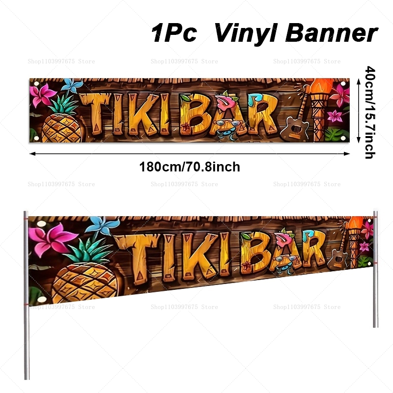 Tiki Bar Banner Tropical Hawai - Car Accessories Banner recension och pris