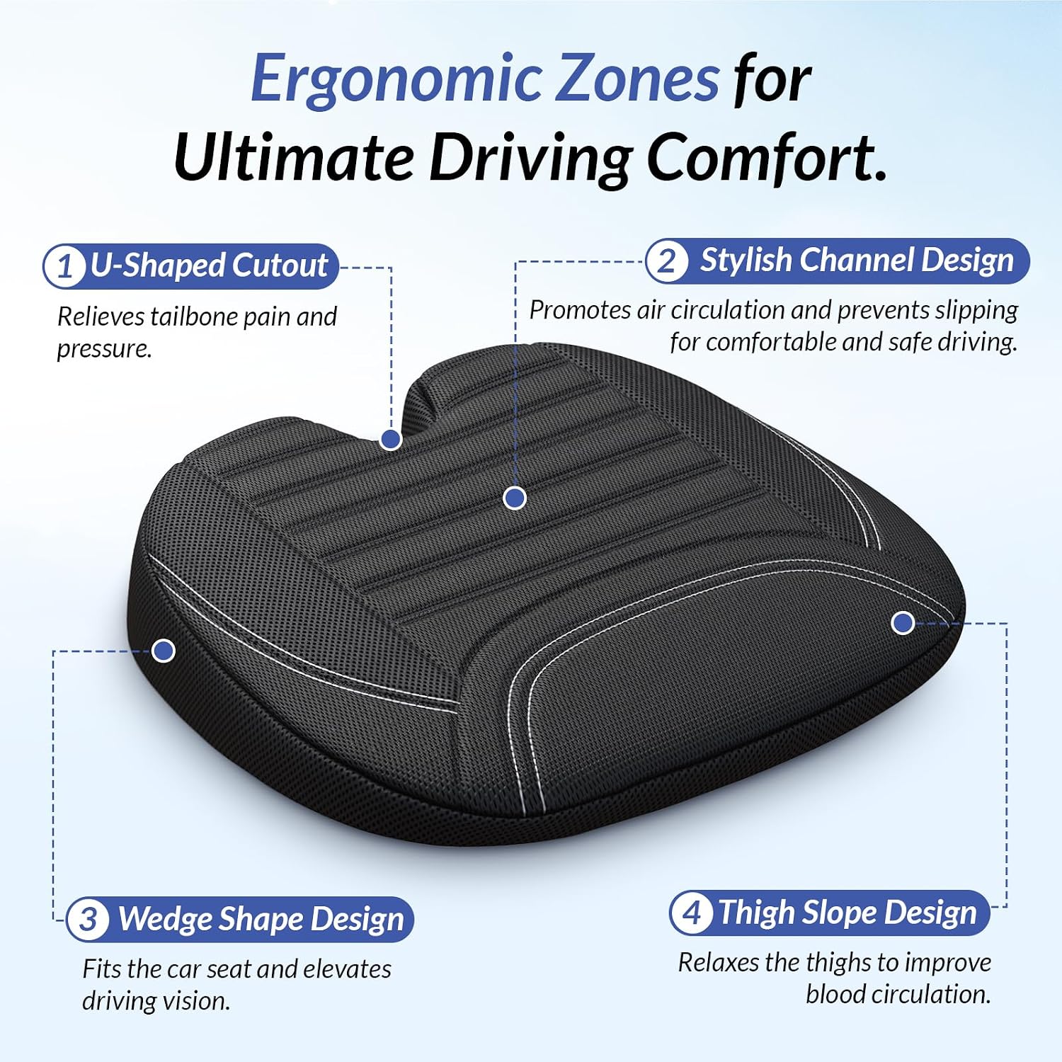 Wedge Car Seat Cushion for Tai - Car Seat Cushion Memory Foam recension och pris