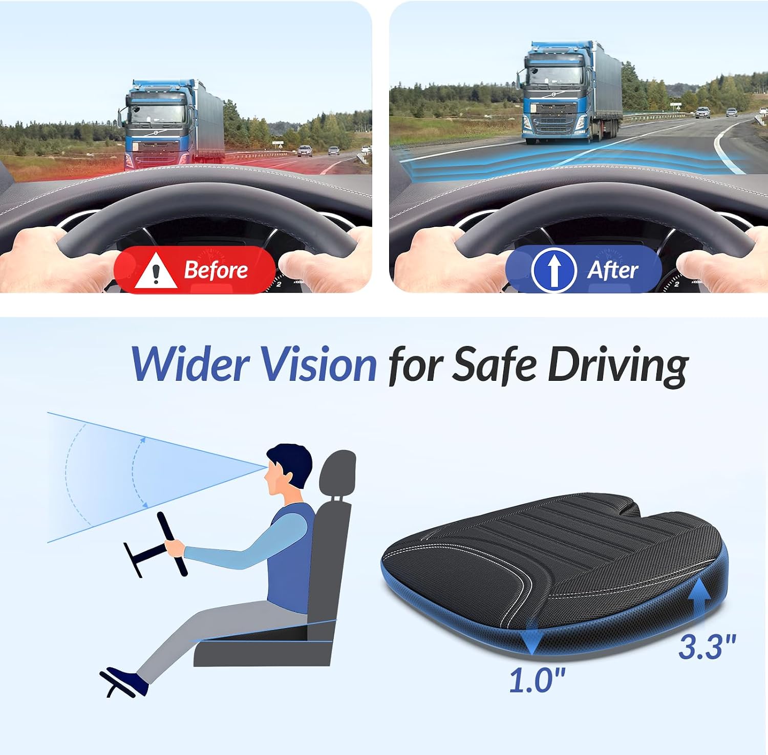 Wedge Car Seat Cushion for Tai - Car Seat Cushion Memory Foam recension och pris