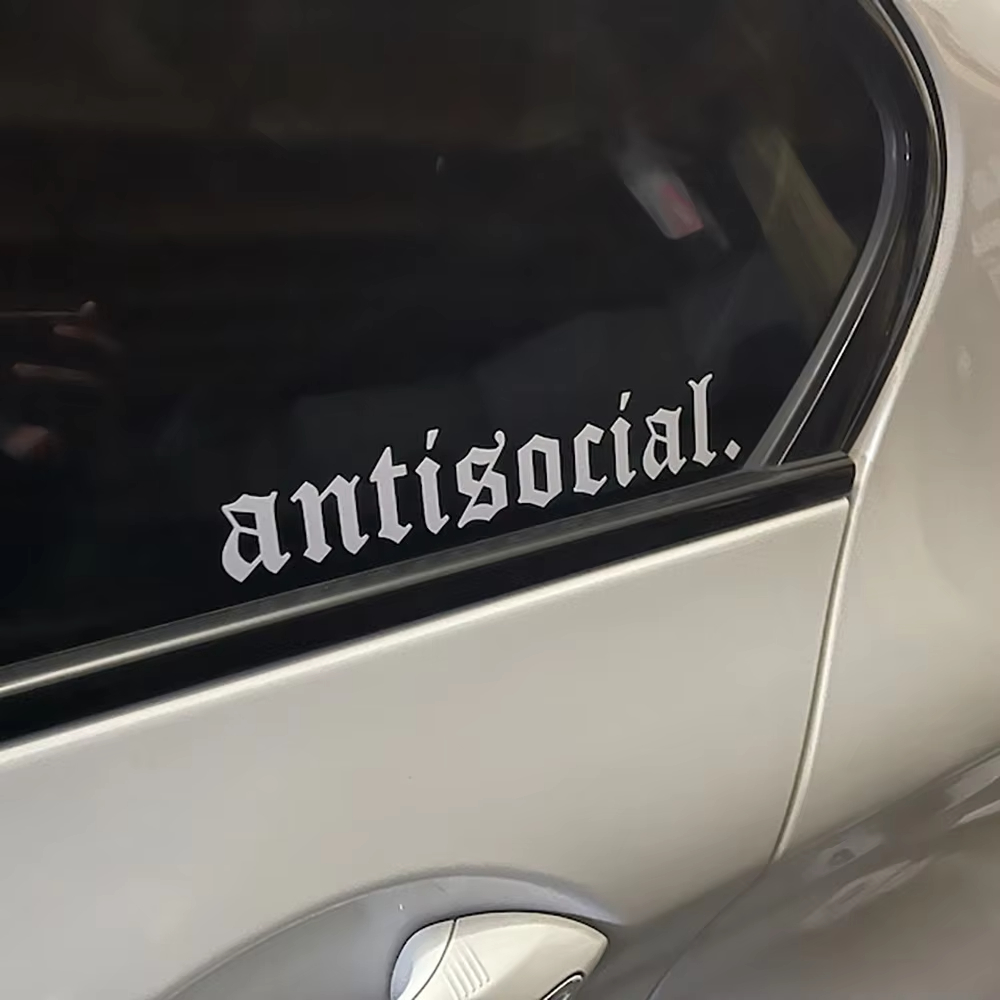 1pc Antisocial Car Sticker Win - Car Accessories Banner recension och pris